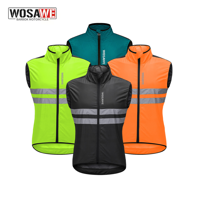 Cycling Gear Vest - WOSAWE Męska kamizelka rowerowa wiatroodporna, lekka,